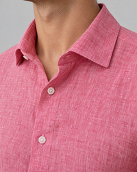 fragola positano linen shirt, italian collar detail
