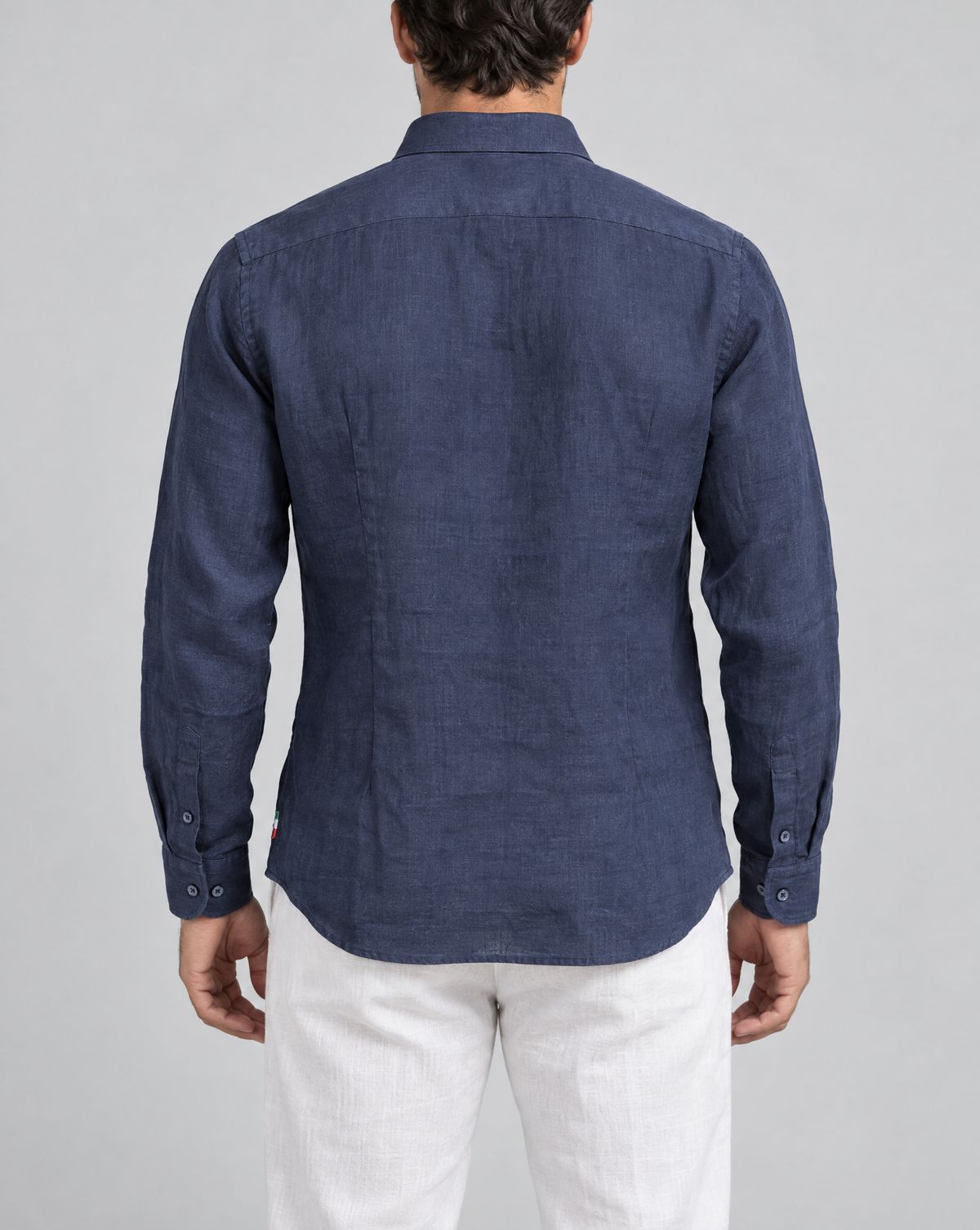 marina positano linen shirt, back view