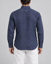 marina positano linen shirt, back view