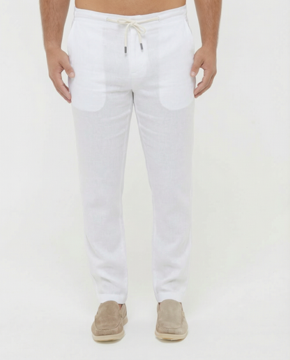 Pure White - 100% Linen Drawstring