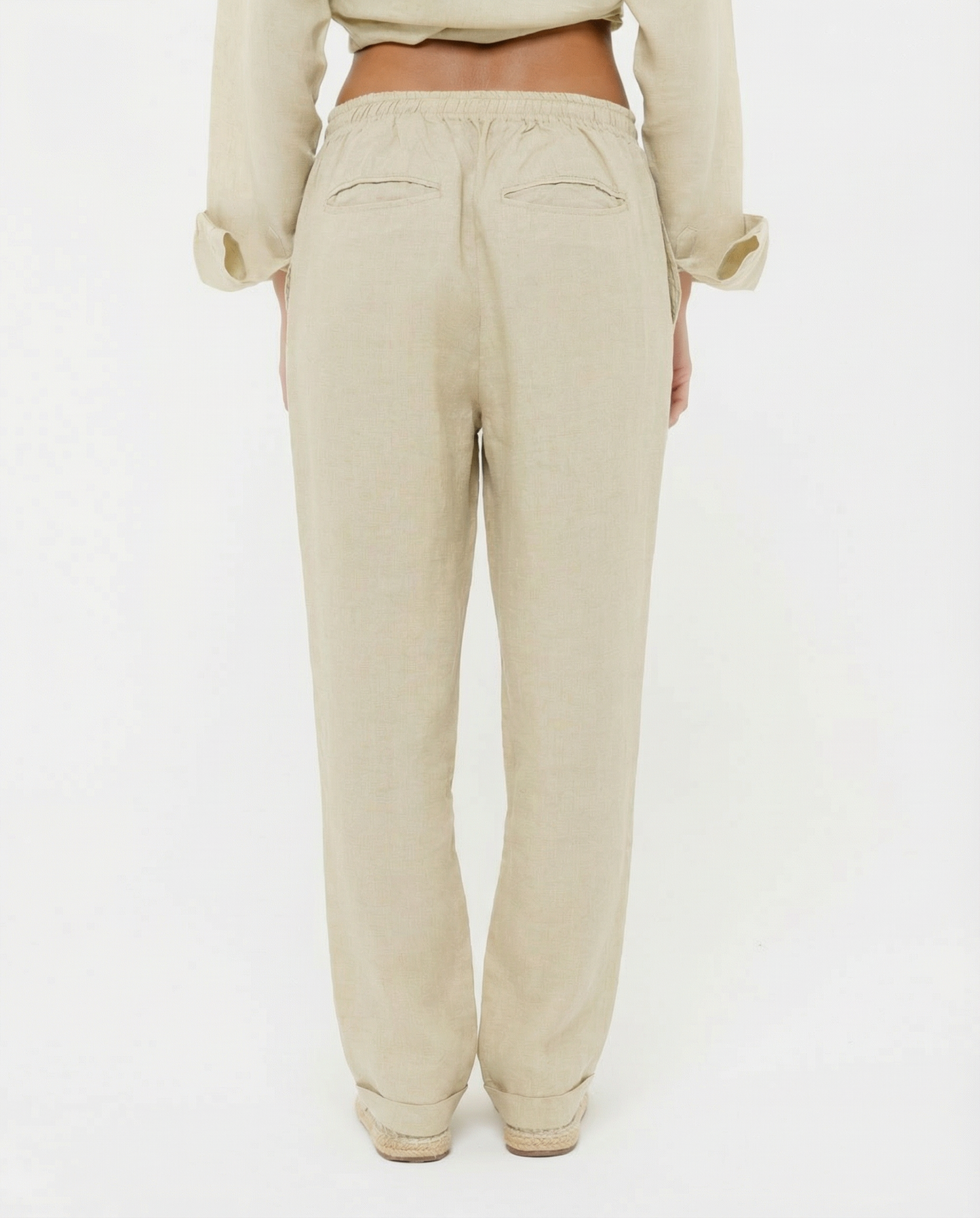 Sand Beige - 100% Linen Drawstring