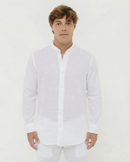 White Mandarin - 100% Linen