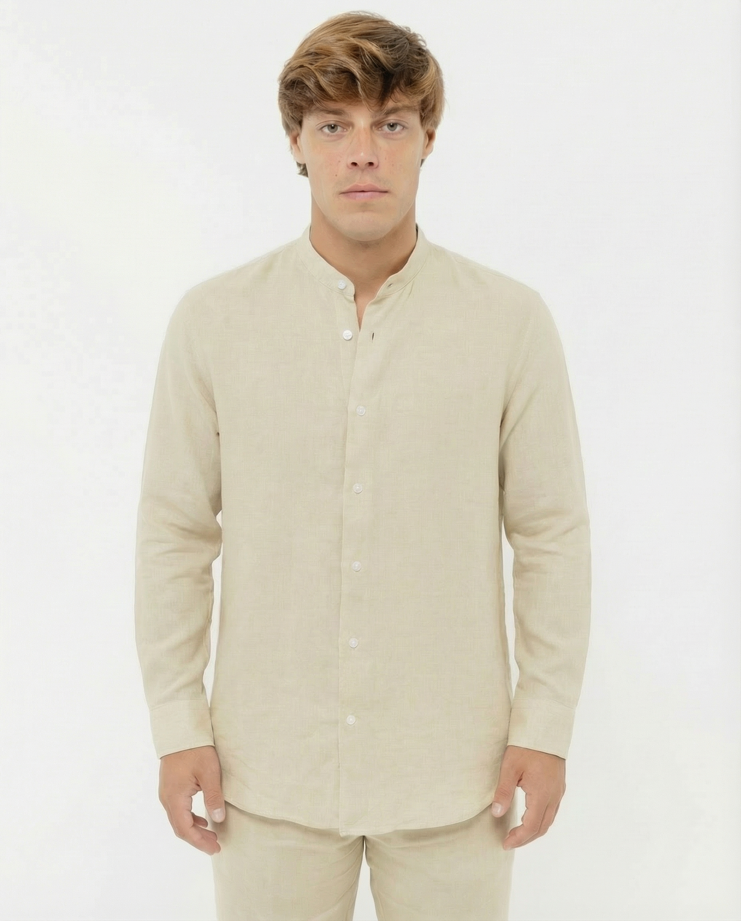 Sand Mandarin - 100% Linen Shirt