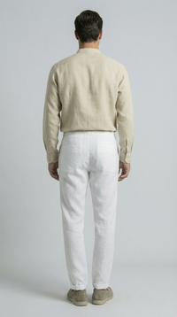 Pure White - 100% Linen Drawstring