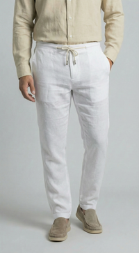 Pure White - 100% Linen Drawstring
